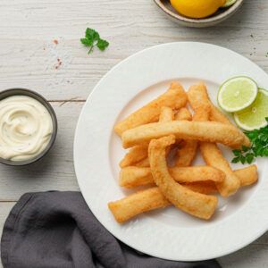 tiras de poton harinadas para bares y restaurantes